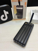 Power Bank Peining 20000mAh 4 em 1 Com Cabos Embutidos Display Digital Carregador Portátil Universal