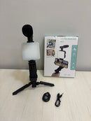 Kit Youtuber Tripe Vlog Live Suporte Celular Led com Microfone Fazer Vídeos