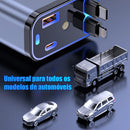 Carregador de carro retrátil carregador rápido de para carro 4 em 1 para iPhone/Android com luz LED