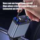 Carregador de carro retrátil carregador rápido de para carro 4 em 1 para iPhone/Android com luz LED