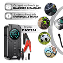 Compressor de Ar Portátil 150 PSI com Auxiliar de Partida, Power Bank e Lanterna LED