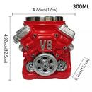 Caneca Motor V8 em Aço Inoxidável 300ml – Copo Térmico Retrô para Café e Bebidas